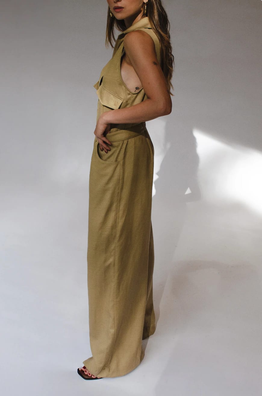 Jumpsuit Dune de tencel/algodón | Camel - imagen 4