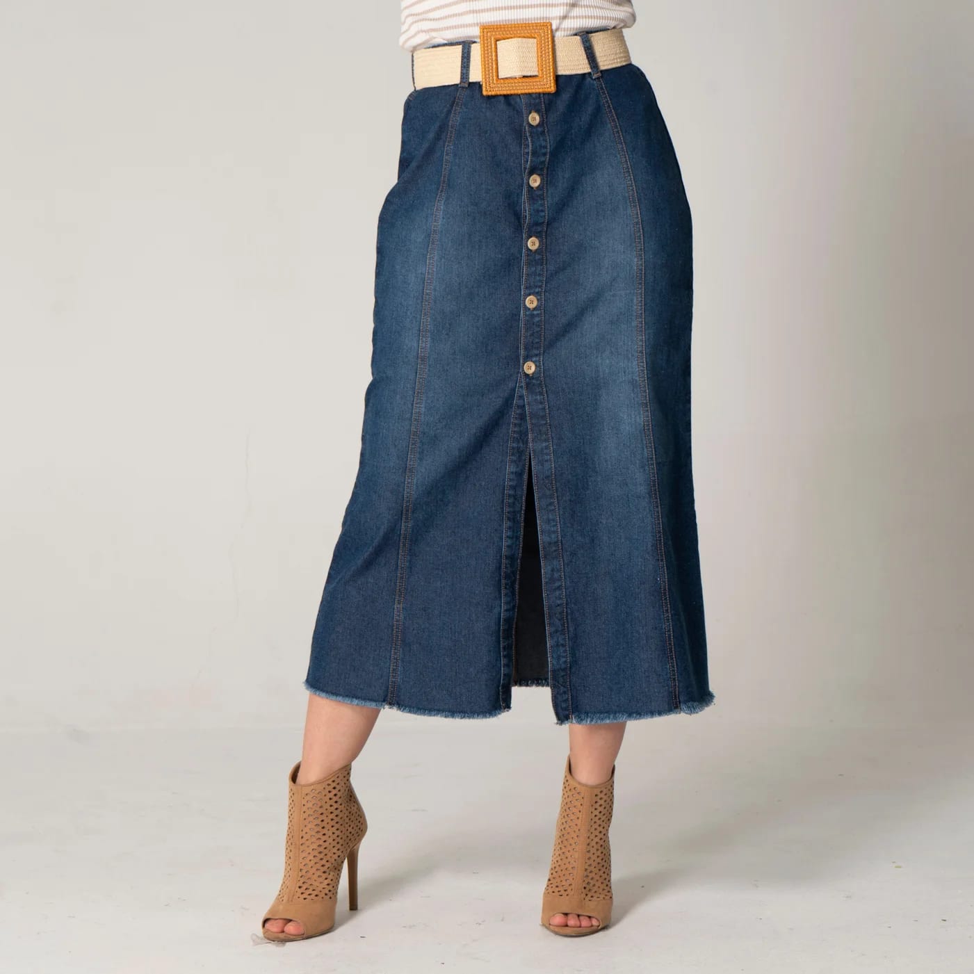 Falda Denim Larga Regular Charming - imagen 2