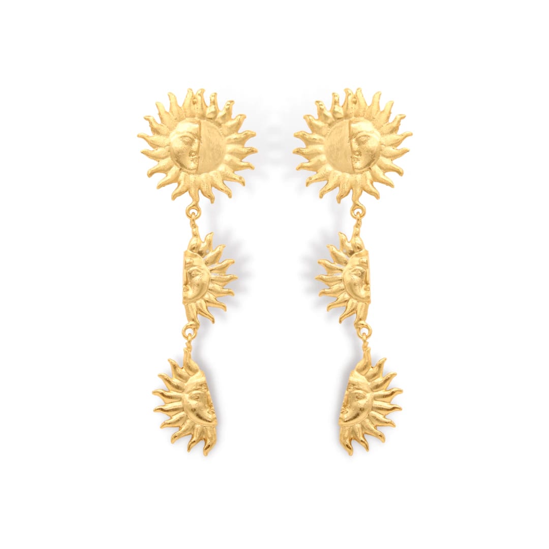 Aretes largos con soles - imagen 2