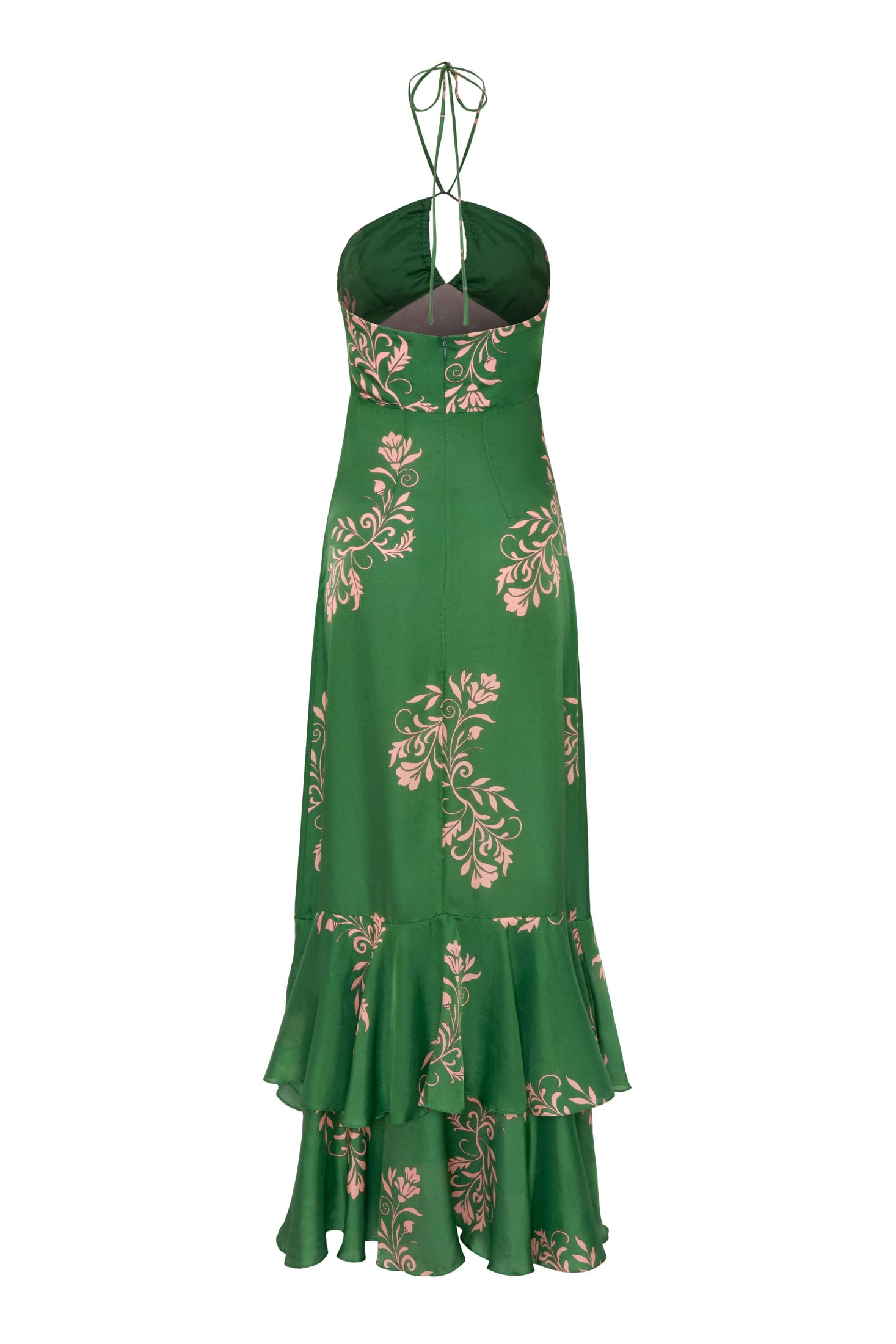 Sevillana Cotton Silk Maxi Dress / Green Buganvilias - imagen 2