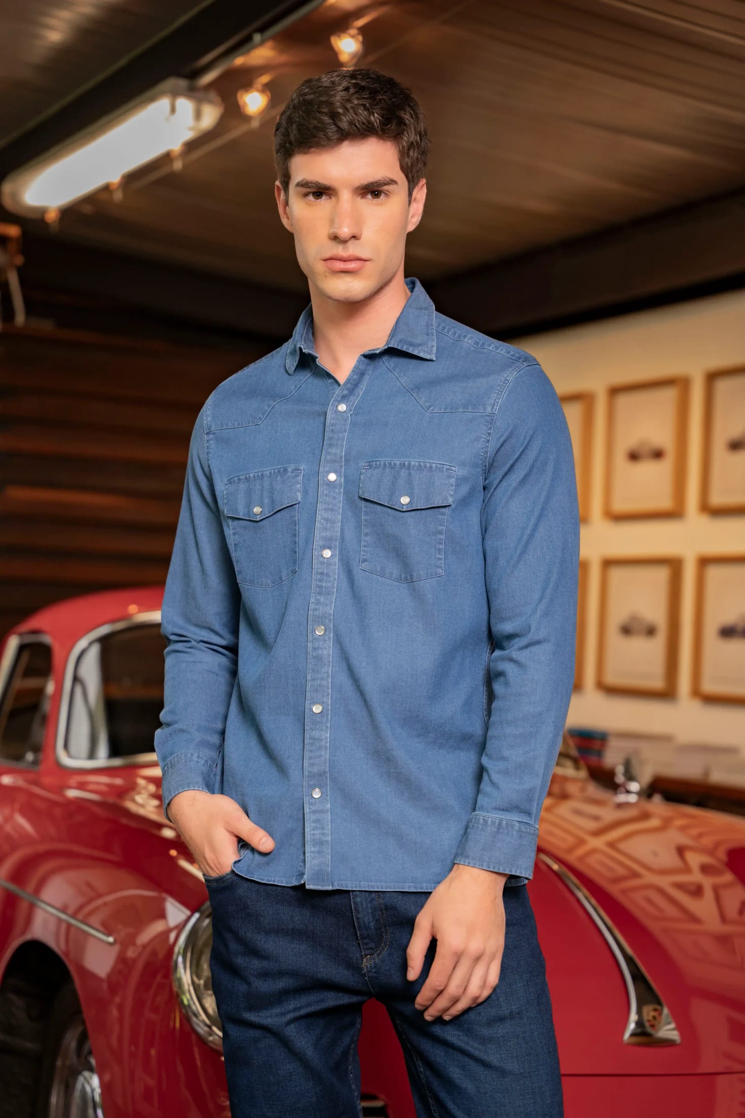 Camisa Denim Western Hombre - imagen 10
