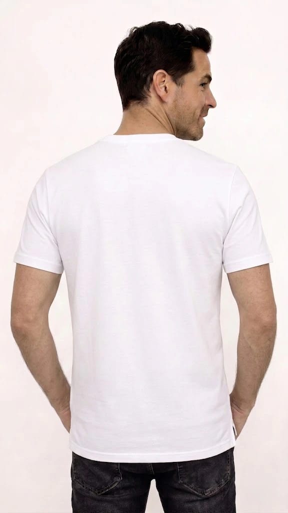CAMISETA BÁSICA LIVIANA CUELLO REDONDO MARFIL PARA HOMBRE - imagen 3