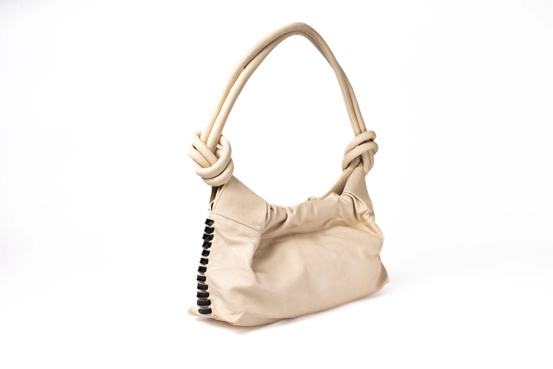 CHUNKIE baguette BAG - Vanilla x Black woven fabric - imagen 2