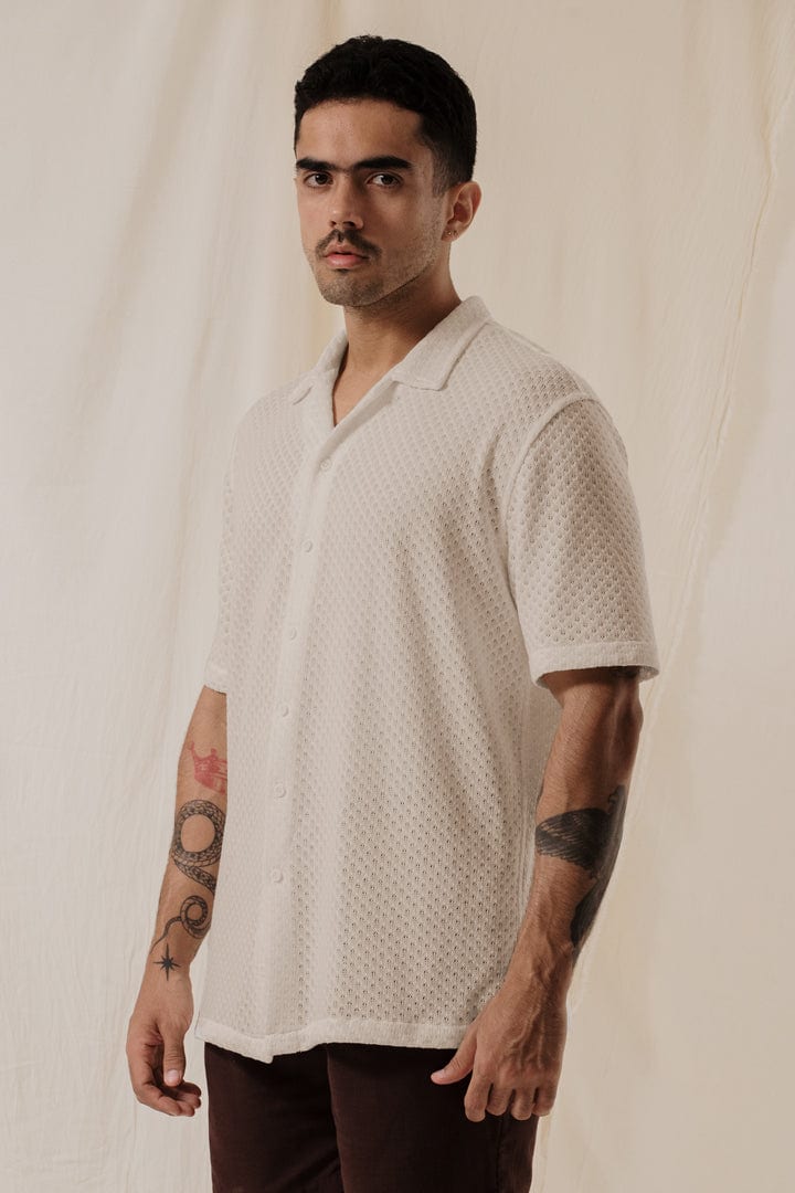 Camisa tejida beige - imagen 1