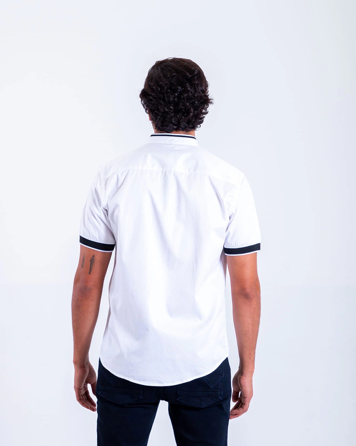 Camisa slim blanca manga corta para hombre - imagen 3