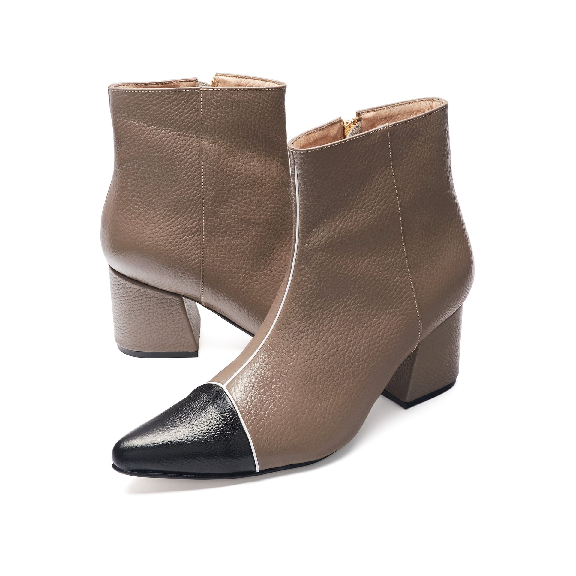 Ankle Boots - Taupe x Black - imagen 3