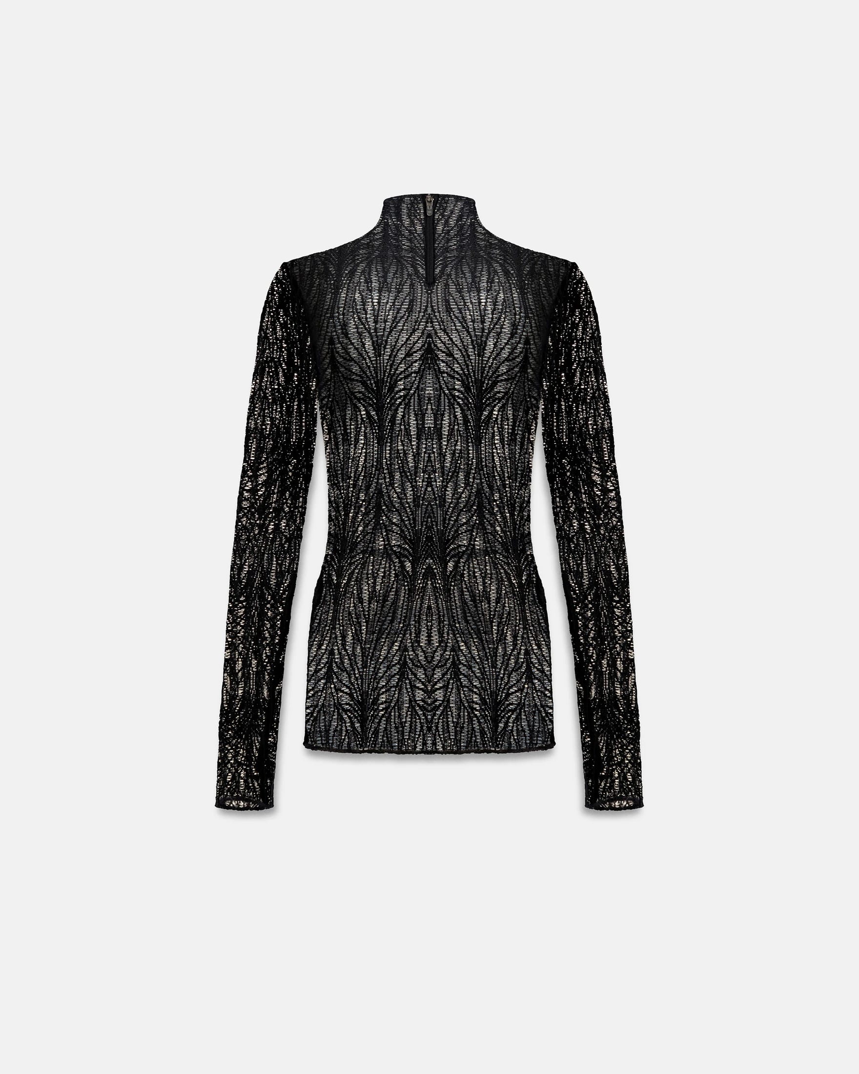 Basics Turtle Neck Top Transparent Black - imagen 3