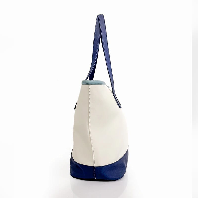 Cartera Boston Para Mujer Marfil con Azul Pop Of Colors - imagen 2