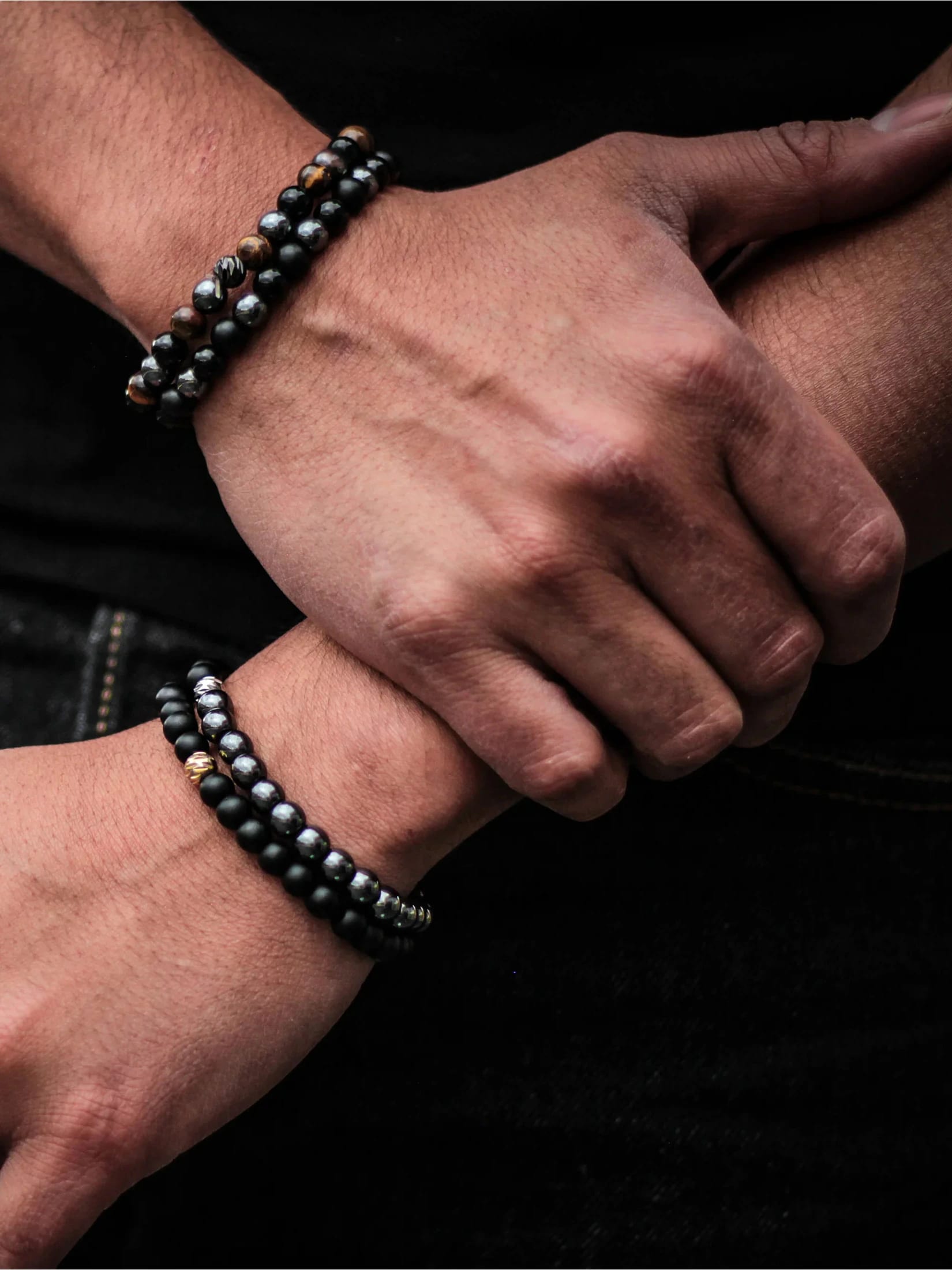 Brazalete All Black Doble 6mm - imagen 2