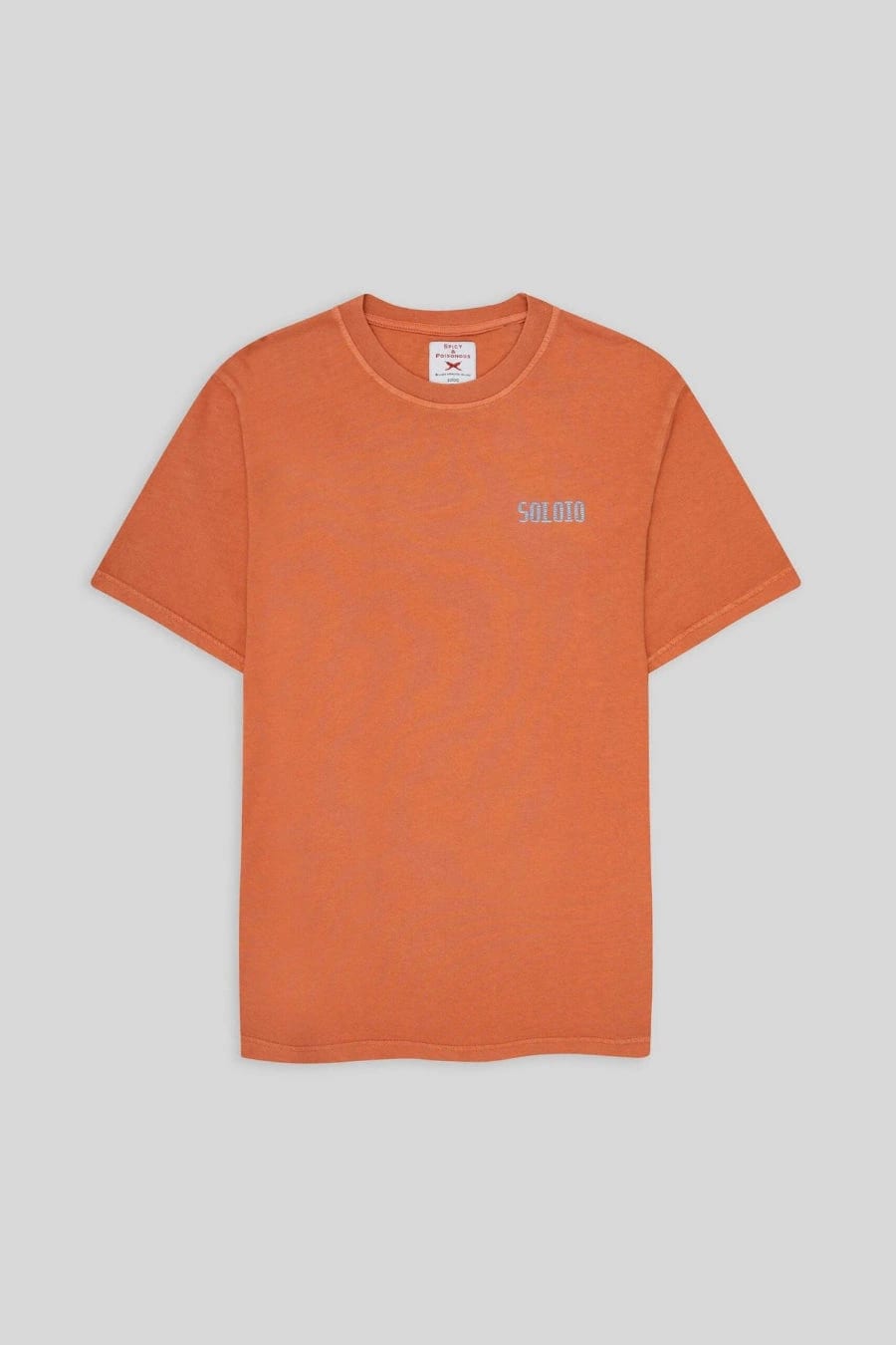 Men's cotton t-shirt four orange stamps - imagen 3