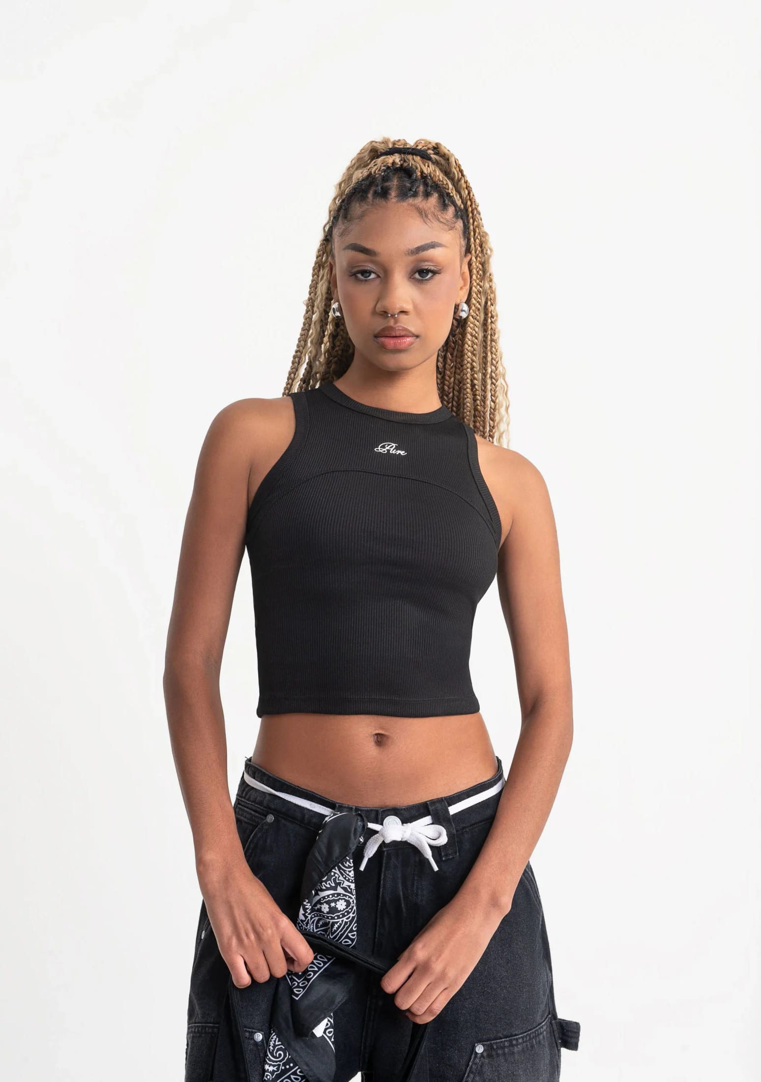 Rustic black tank top - imagen 3