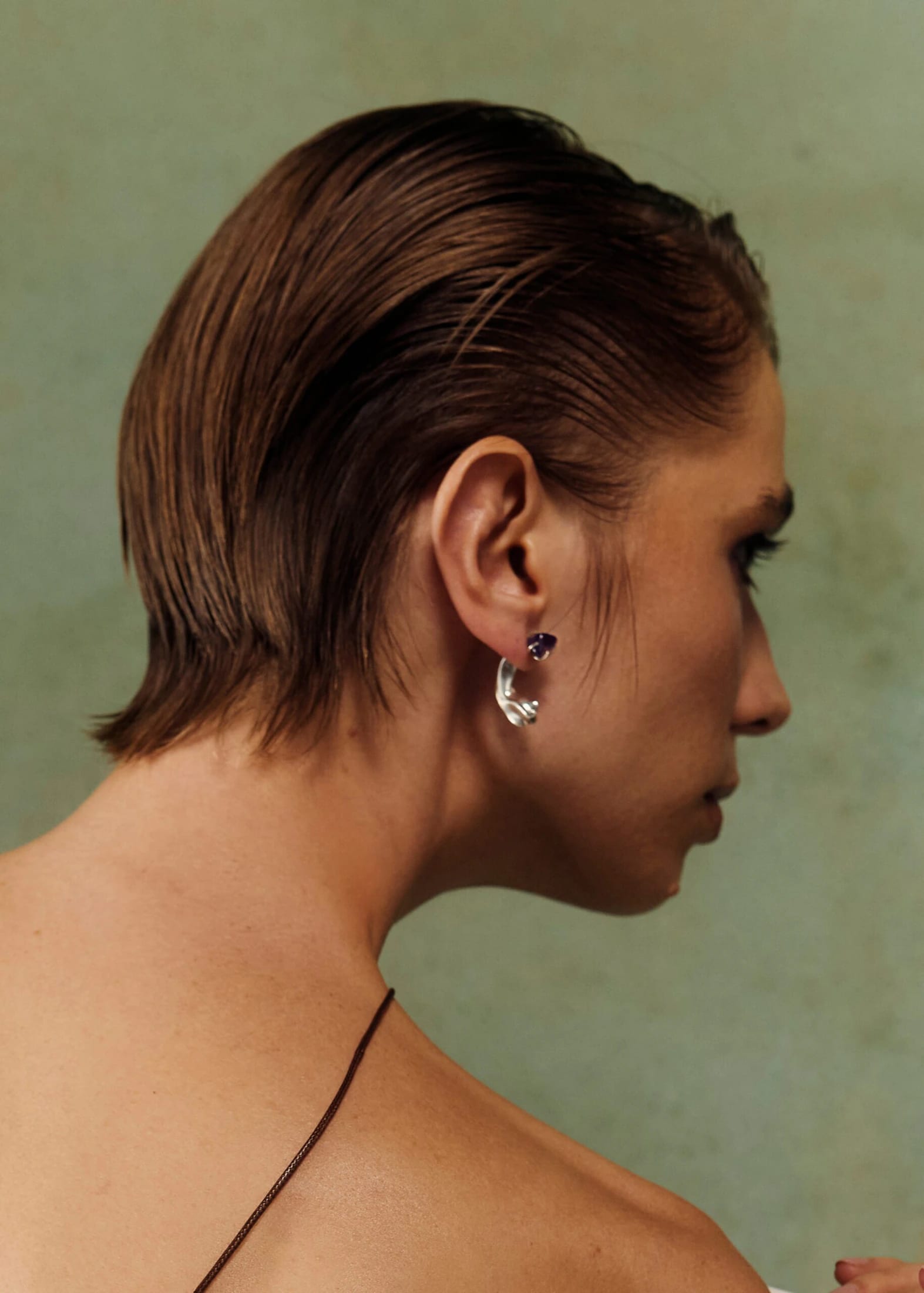 Aretes Amethyst mini Petal Curve - imagen 2