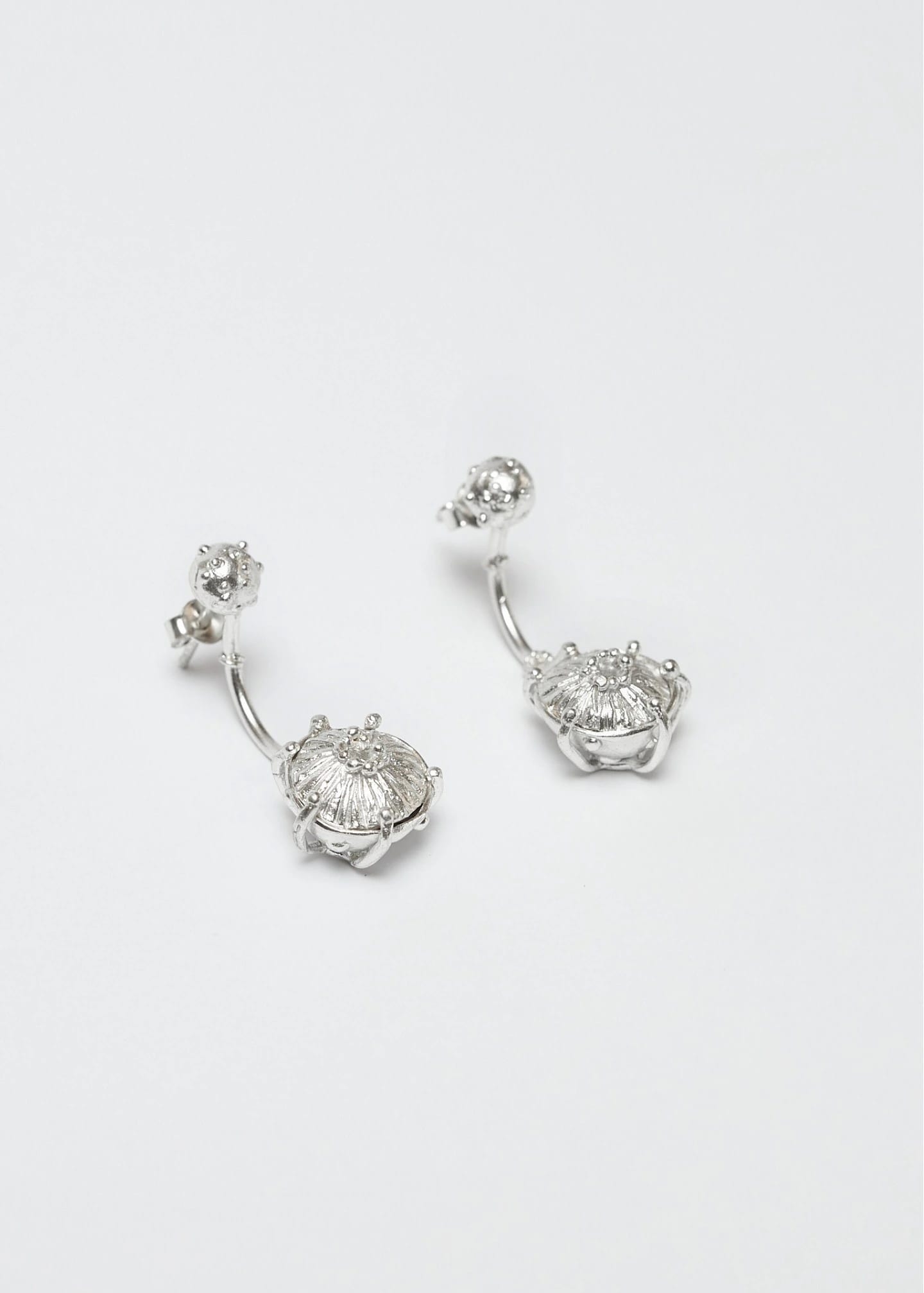 Aretes mini sombrerito plata - imagen 1