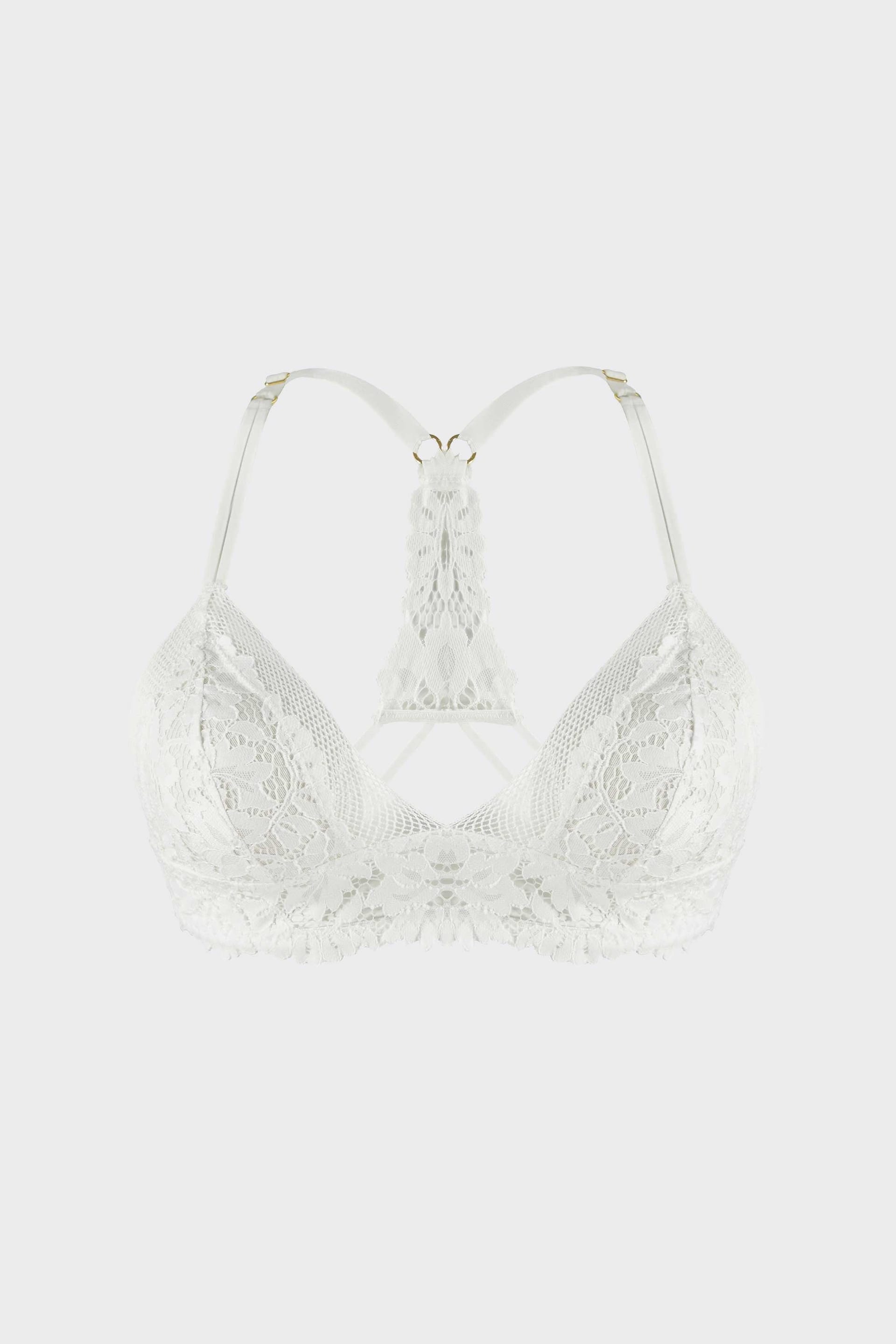 BRALETTE ELLIPSE SIN ARO EN ENCAJE TOTAL COMODIDAD VINTAGE CRUDO - imagen 4