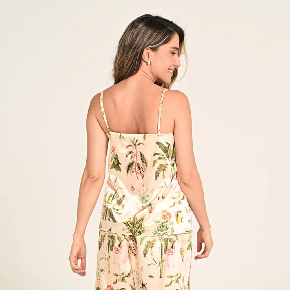 Blusa Tiras Ajustables Escote V Estampado Amazonas - imagen 2