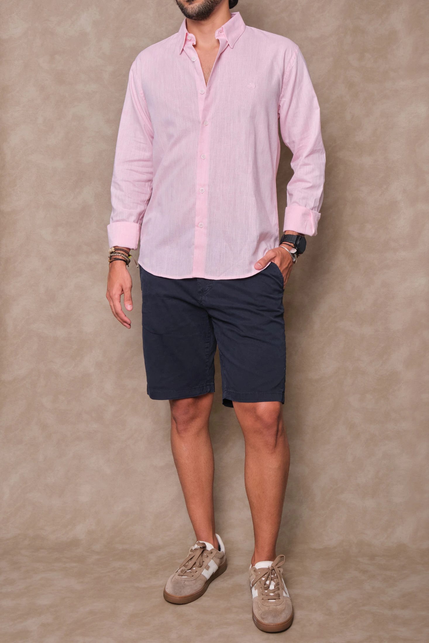 CAMISA LINO ROSADO - imagen 1
