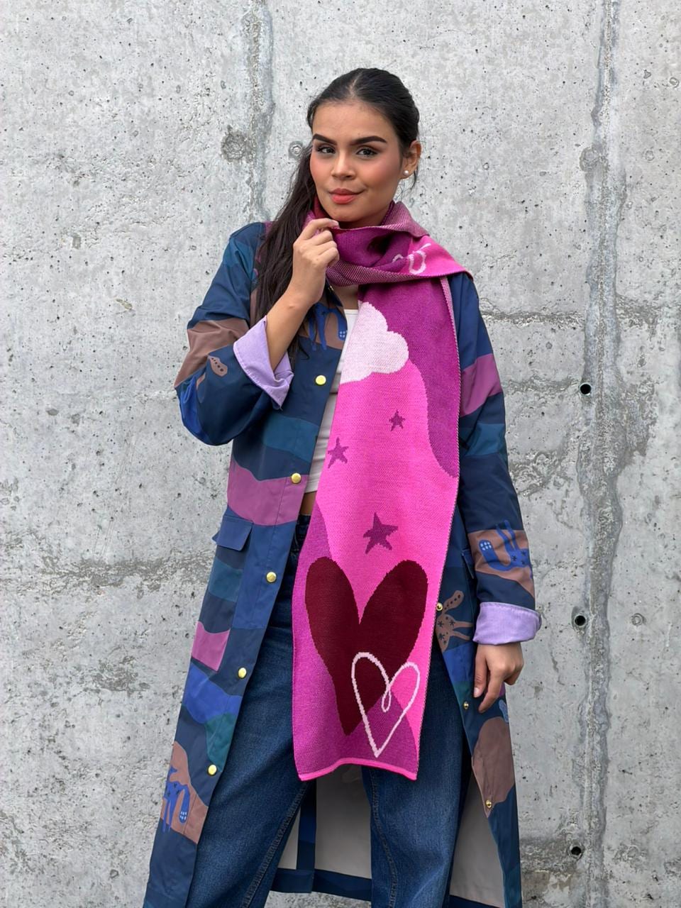 Bufanda Rosa Corazón - imagen 1