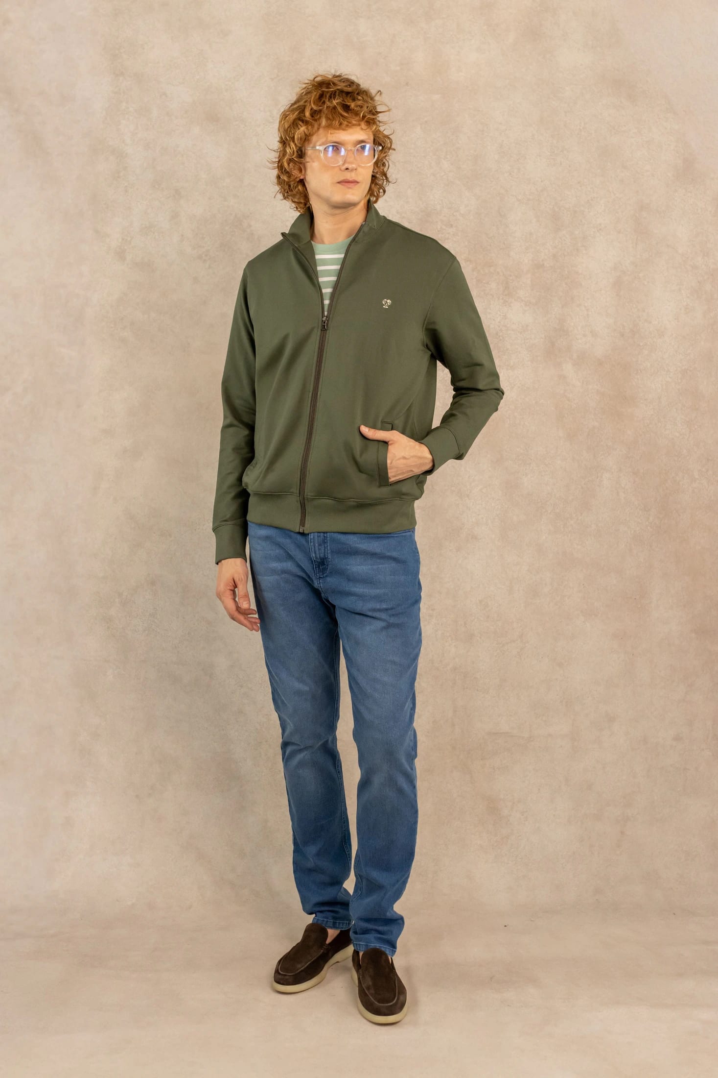 Full-Zip Antimanchas Verde Militar - imagen 2