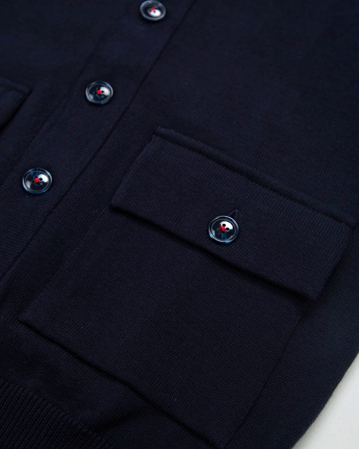 Chaqueta Punto Botón Contraste Algodón Azul Oscuro - imagen 3