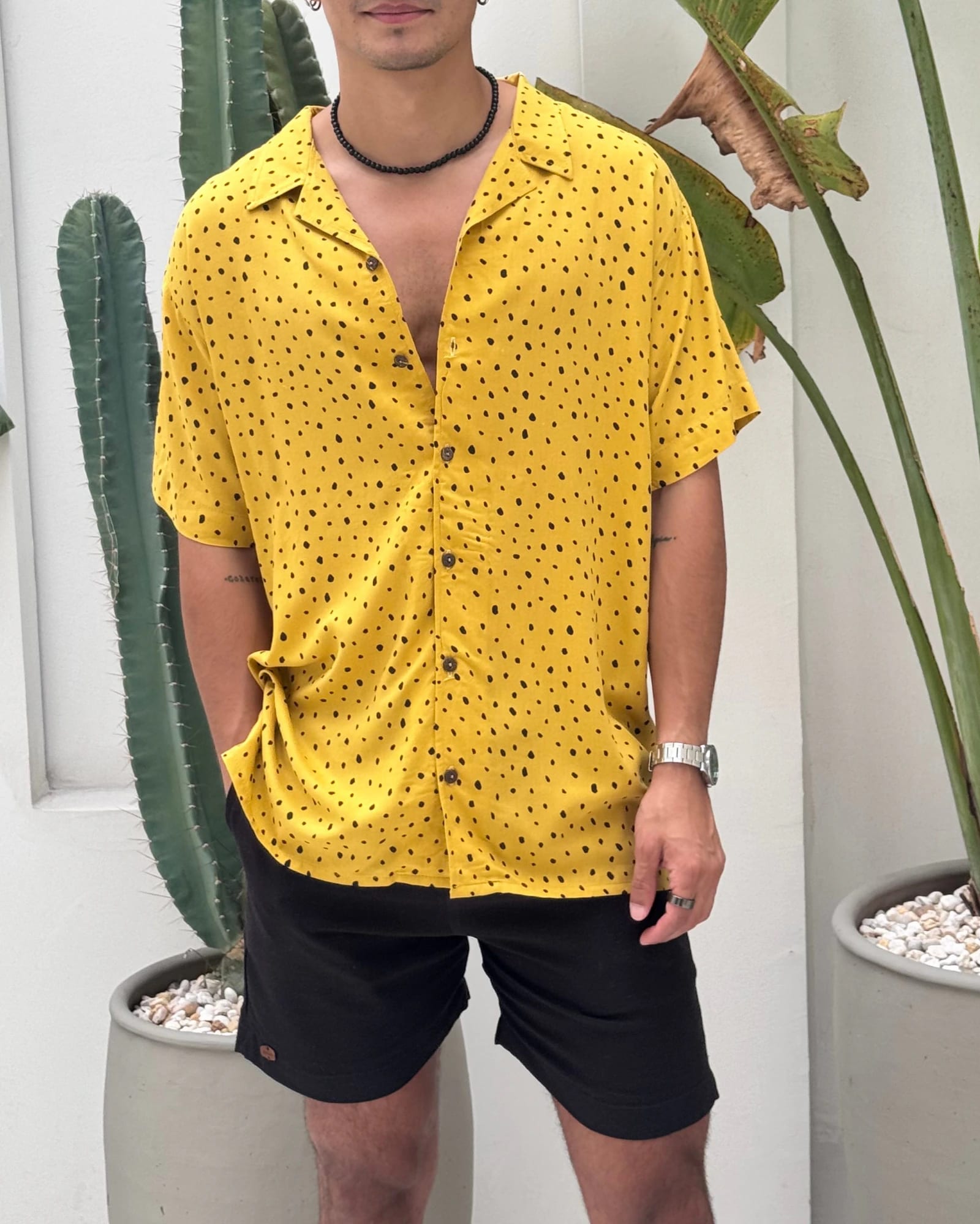 Camisa 3/4 mostaza dots - imagen 3
