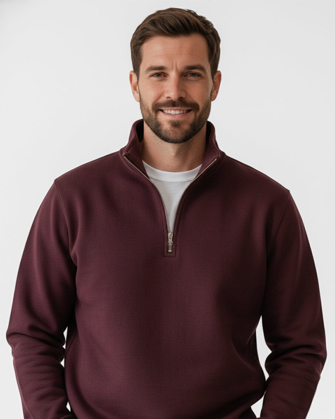 Buzo cuello alto hombre Vinotinto Burdeos - imagen 3