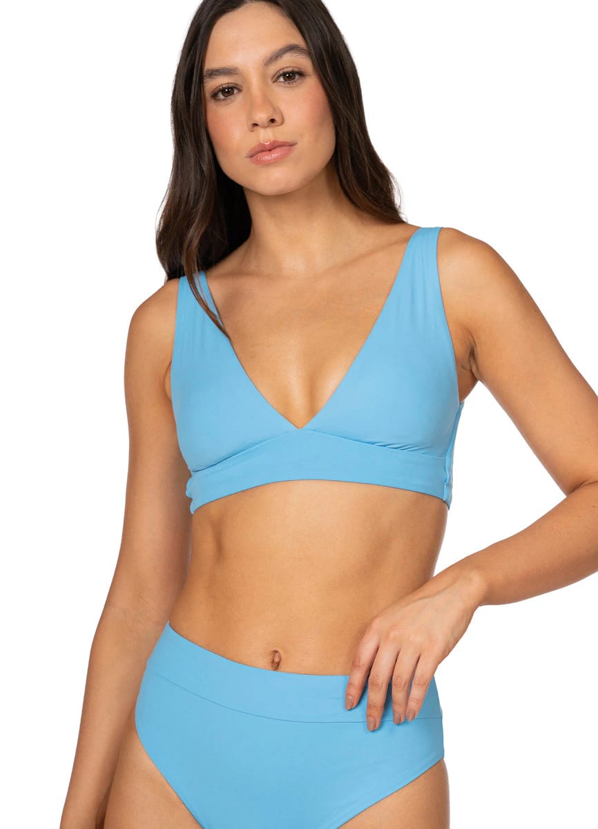 Maaji Stone Blue Allure Long Line Triangle Bikini Top - imagen 6