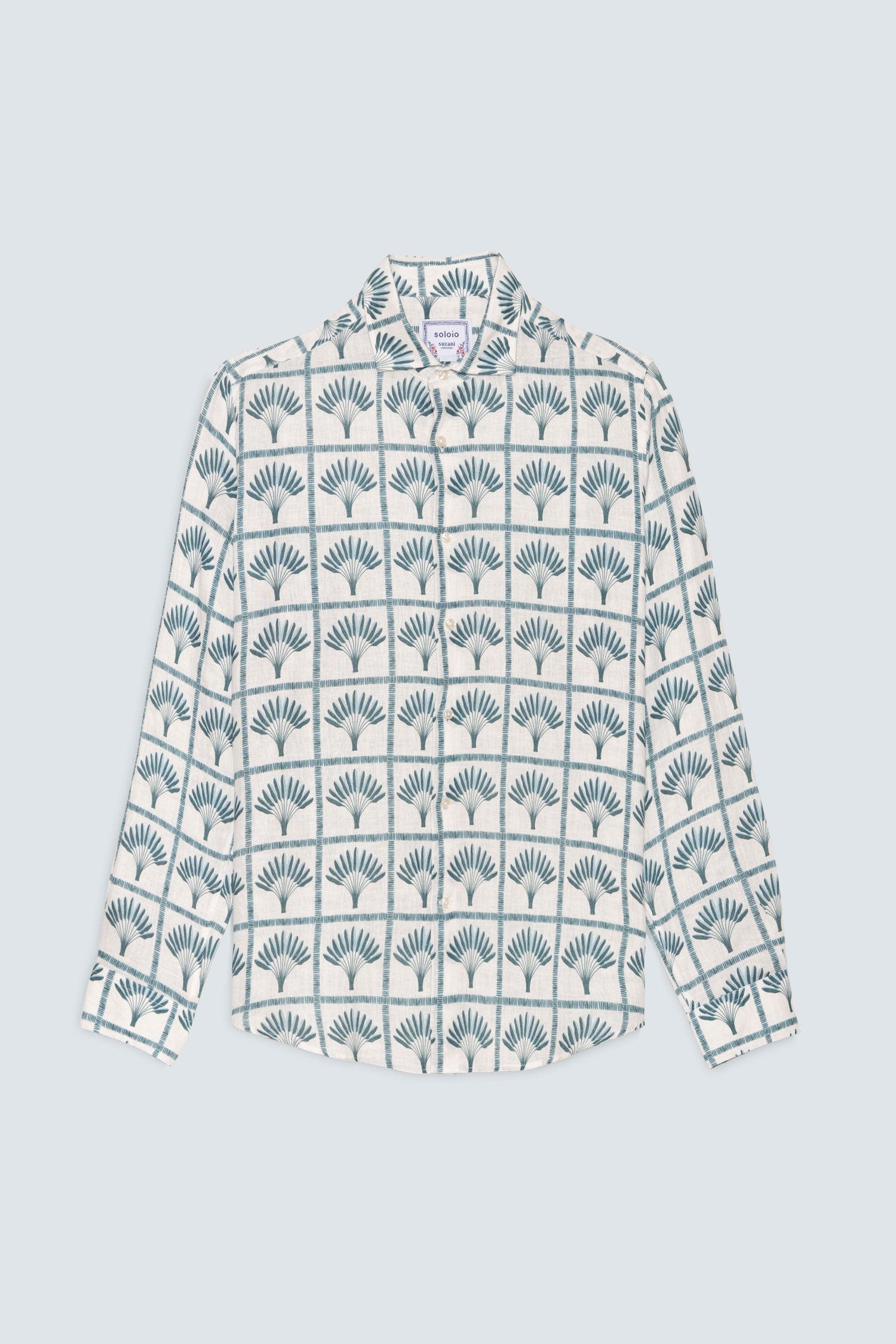 Men's linen shirt navy palmar - imagen 1