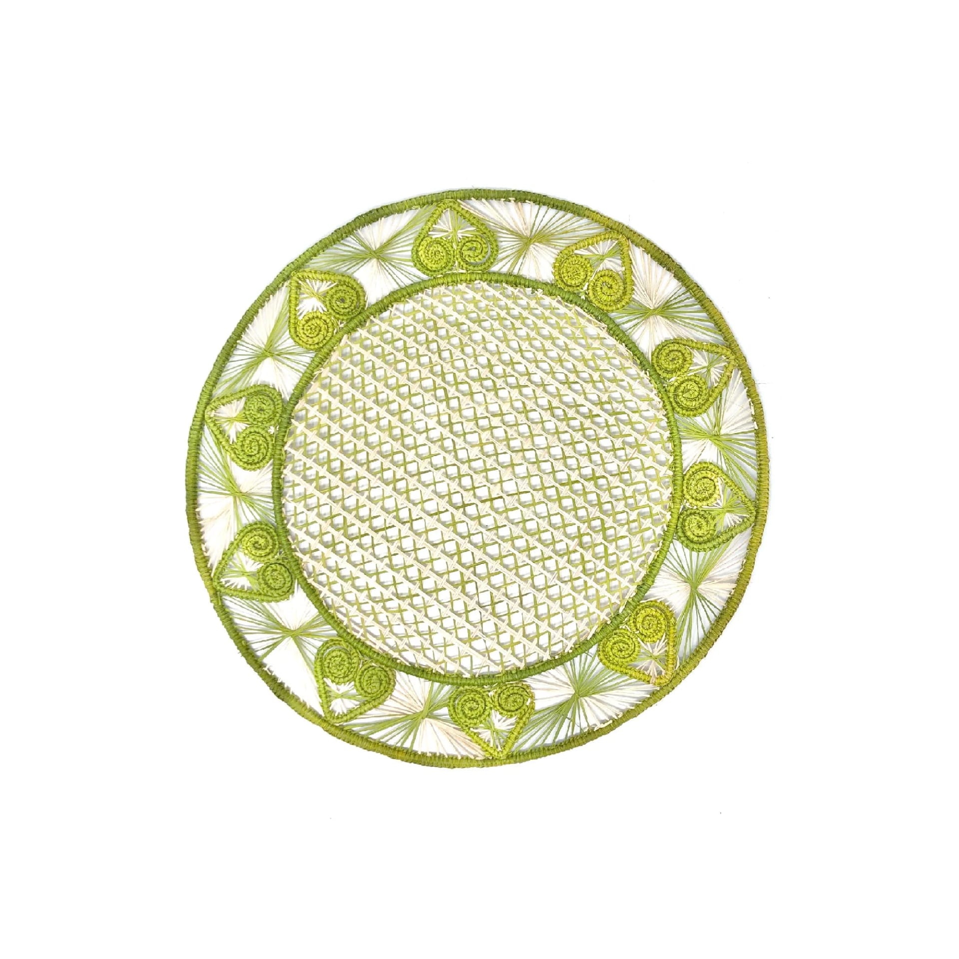 Juego de individuales - Corazones de Iraca - Verde - imagen 3