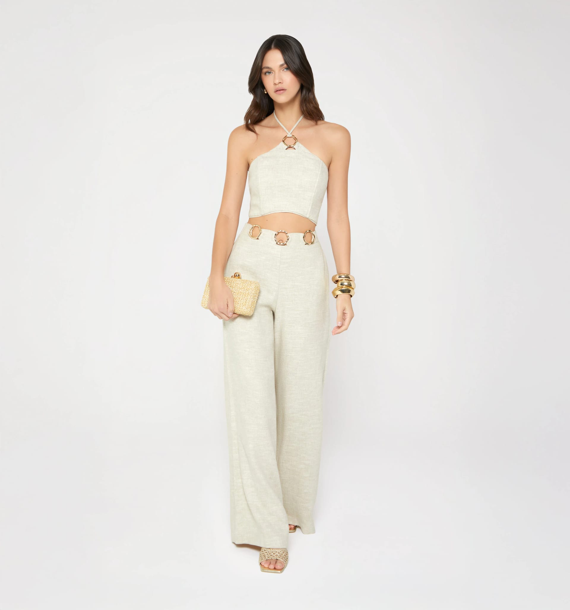 Blusa con herraje y anudado al cuello - imagen 2