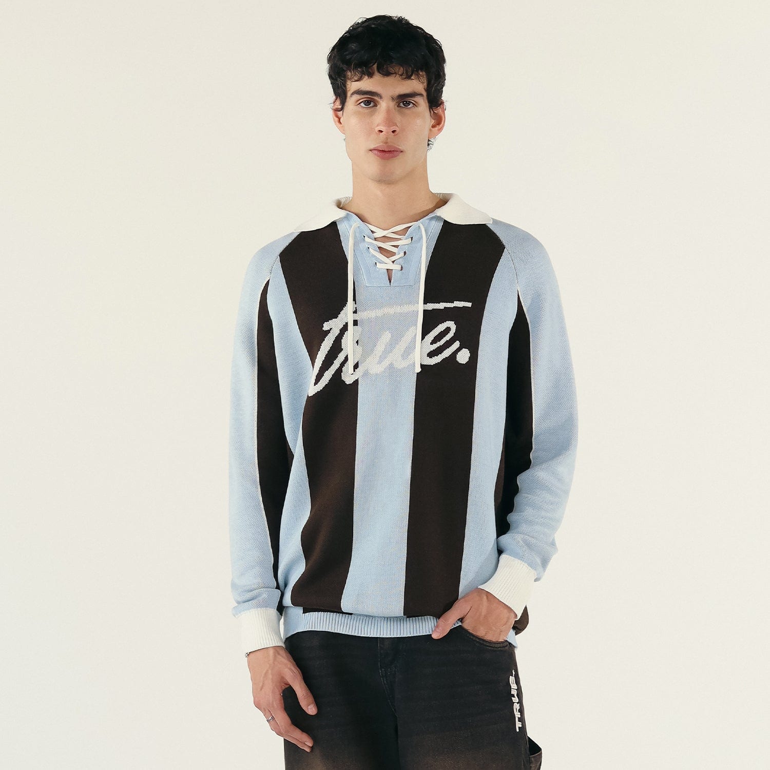 Striped Knit Polo - Blue - imagen 2