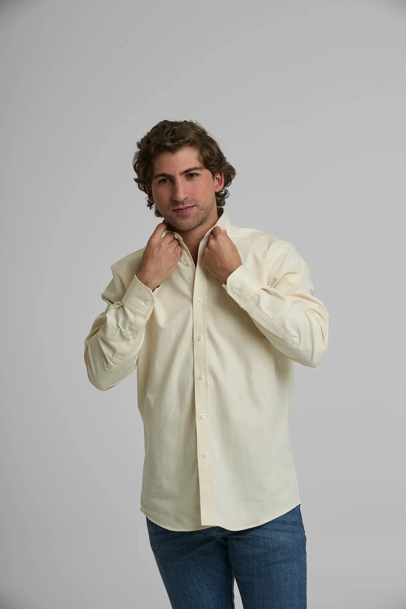 Camisa Hombre Oxford Amarilla - imagen 4