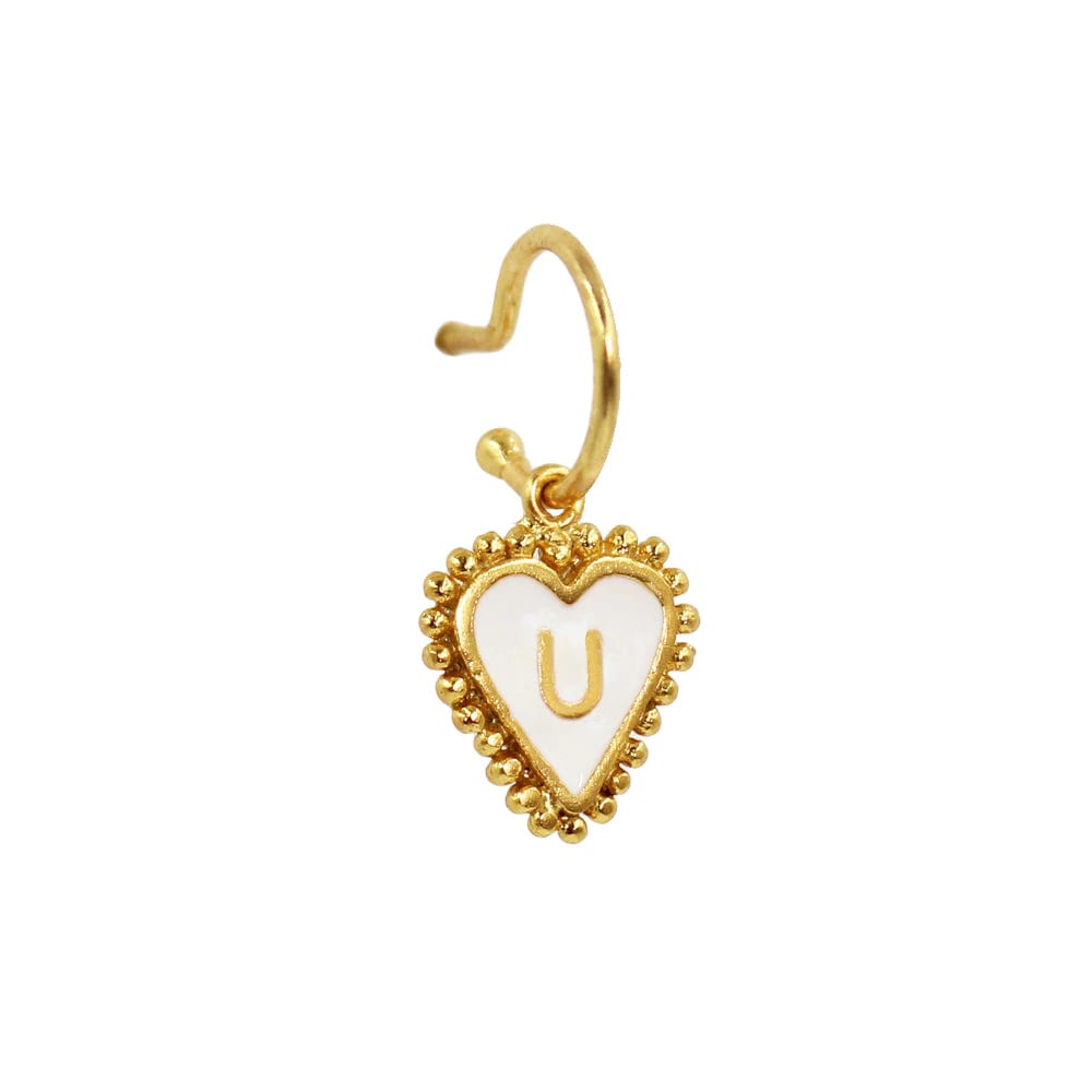 PreOrder Baby Hoops 9mm Letra Heart Plata - imagen 48