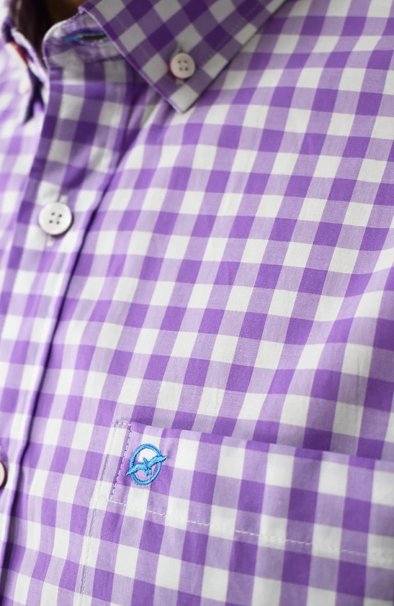 Camisa Manga Larga a cuadros Morada Para Hombre - imagen 3