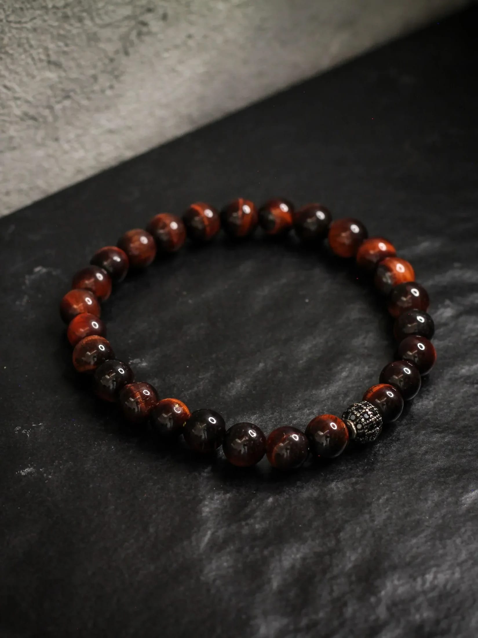 Brazalete Ojo de Tigre Rojo 6mm - imagen 3