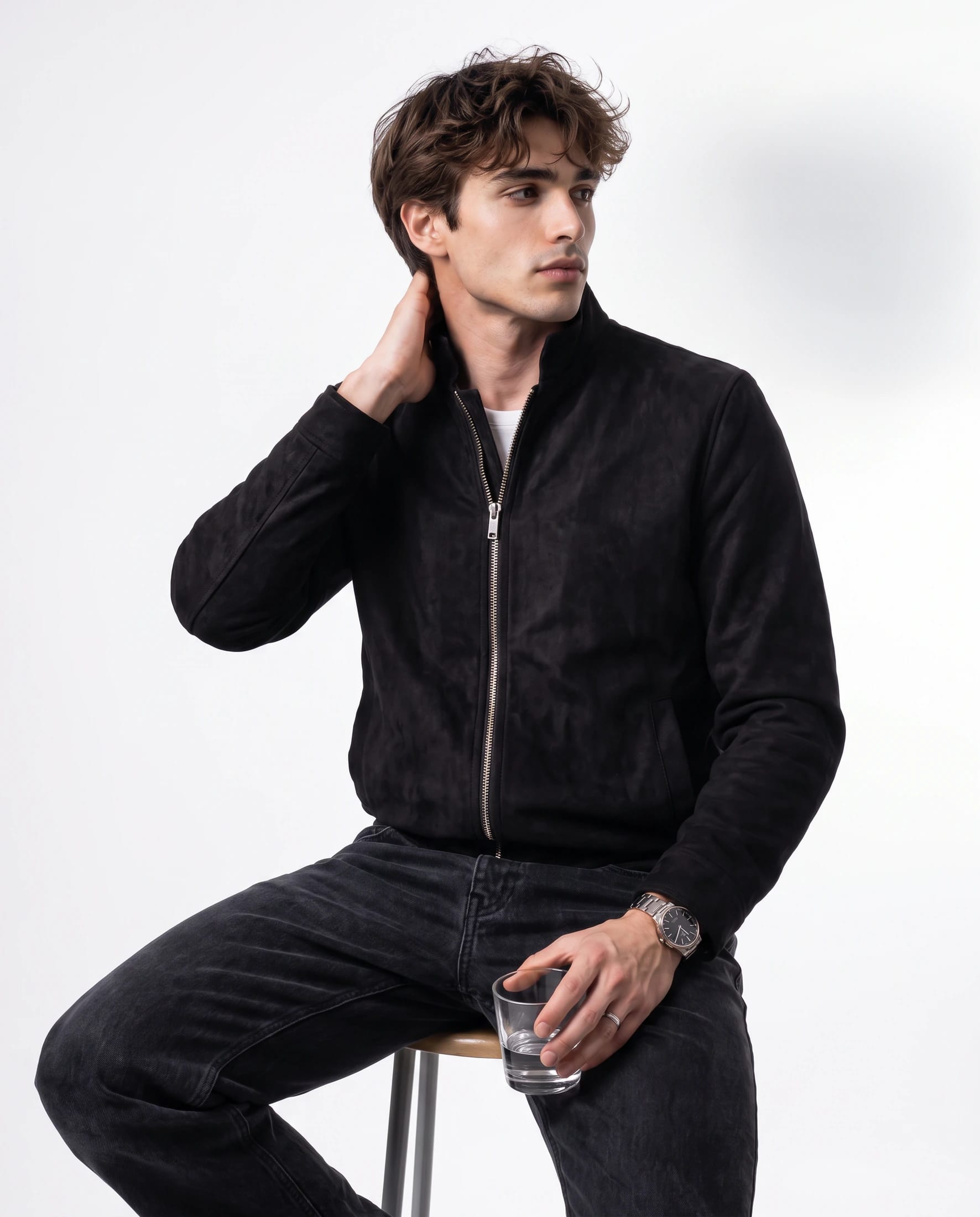 Chaqueta Cambridge Gamuza Negra Hombre - imagen 3