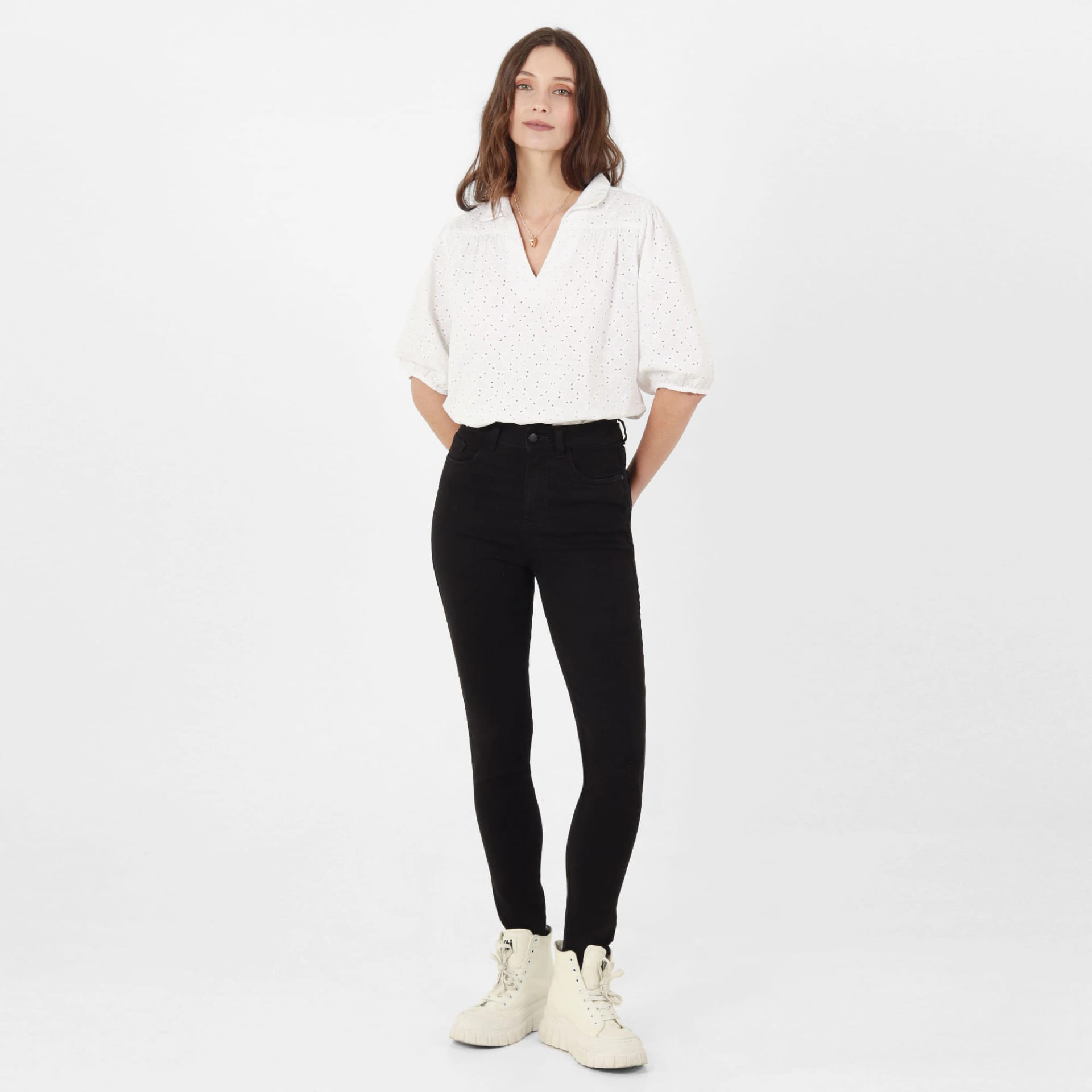 Jean Tiro Medio Bota Skinny - imagen 1