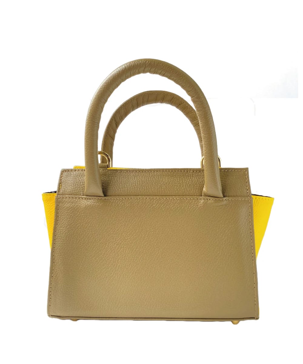 MiniBag Amarillo & Coffee – Bolso en Cuero - imagen 3