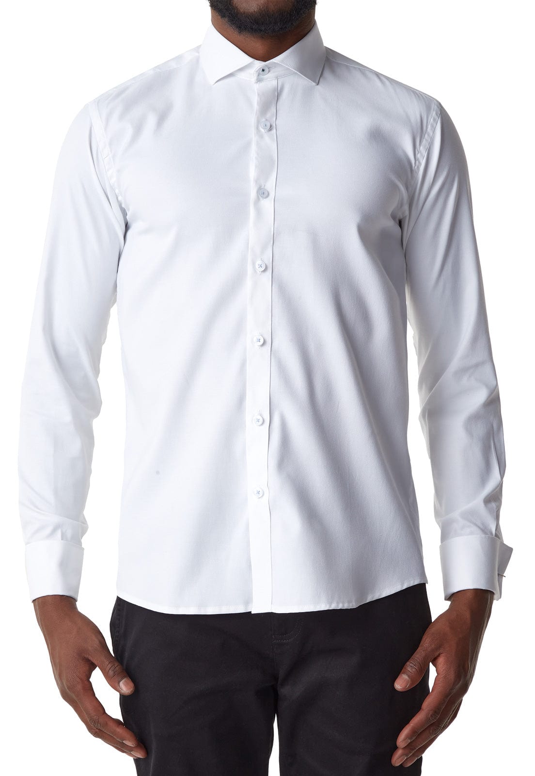 Camisa para mancornas blanca con textura - imagen 3