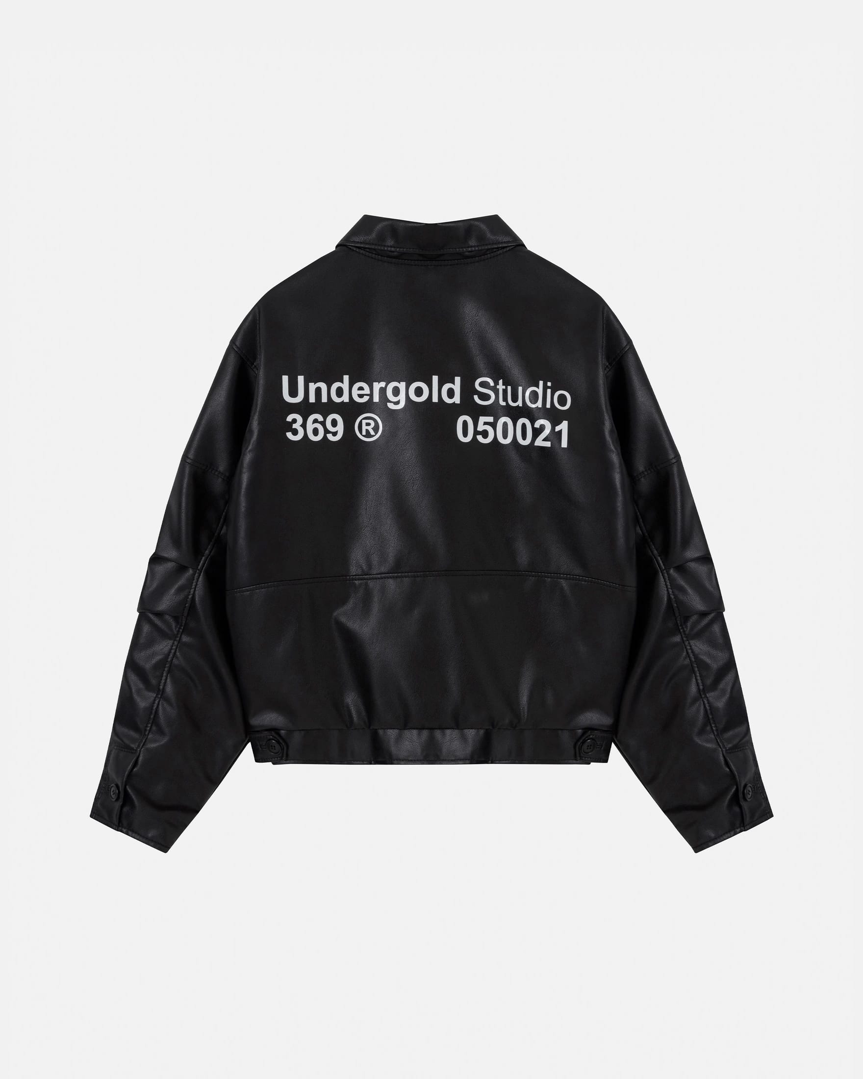 Basics Undergold Studio Leather Boxy Fit Jacket Black - imagen 3
