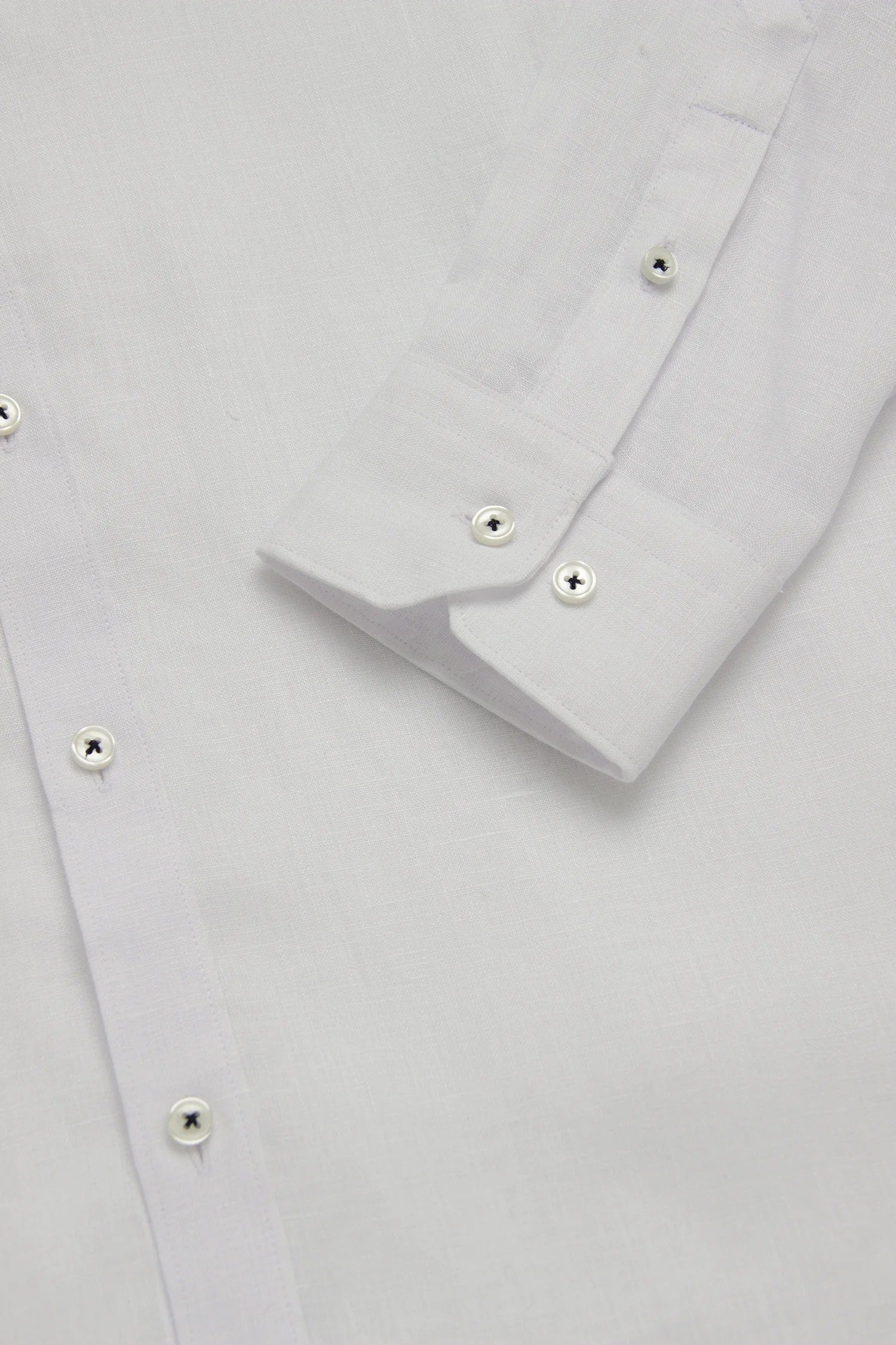 Camisa Cuello Mao Lino Blanco - imagen 3