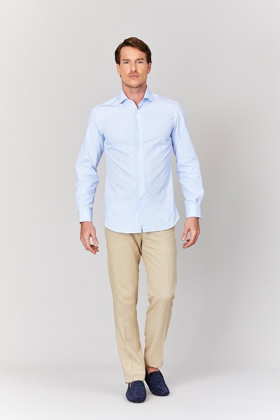Men's cotton shirt quamarine muslin - imagen 3