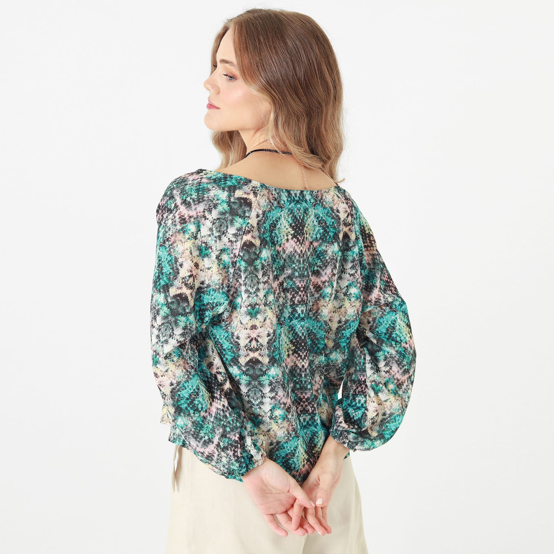 Blusa Cuello V Manga 3Cuartos - imagen 4