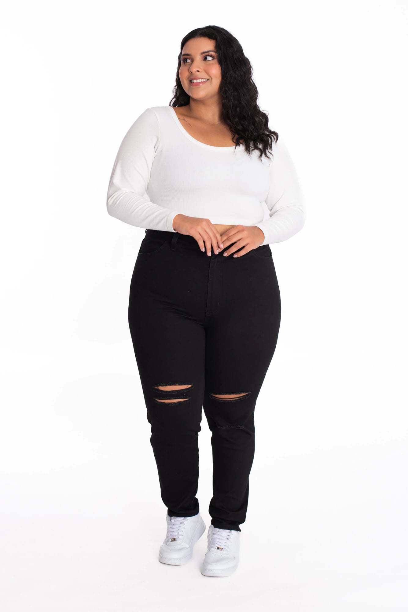 Jean Skinny Negro Rotos 409 - imagen 2
