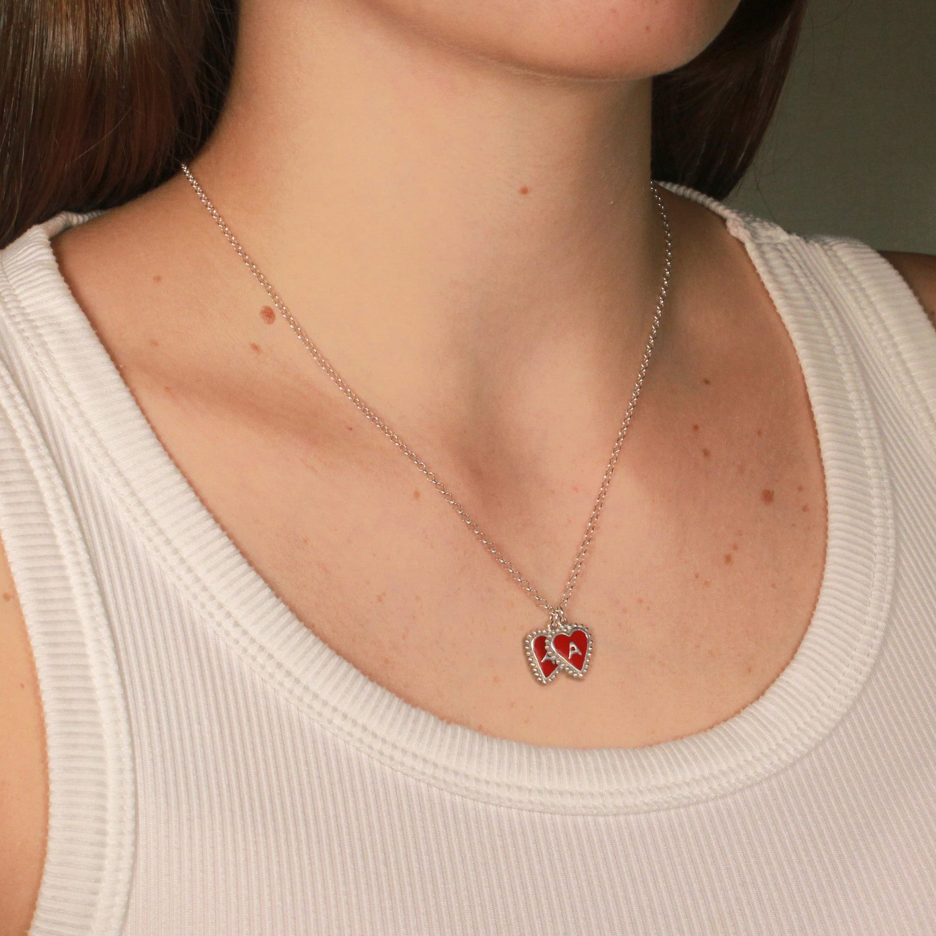 PreOrder Cadena 2 Letras Heart Plata - imagen 2