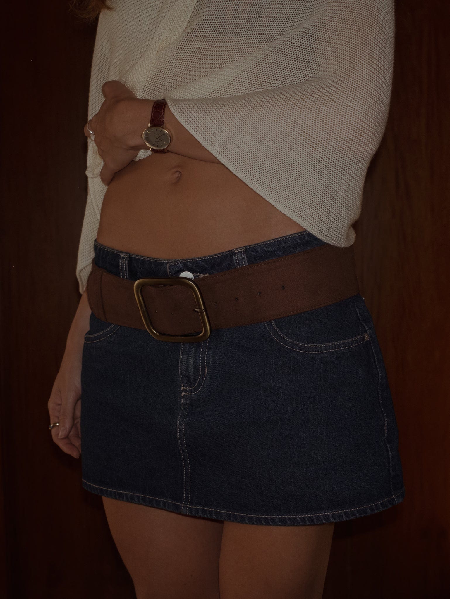 SUEDE BIG BELT - SEPIA - imagen 5