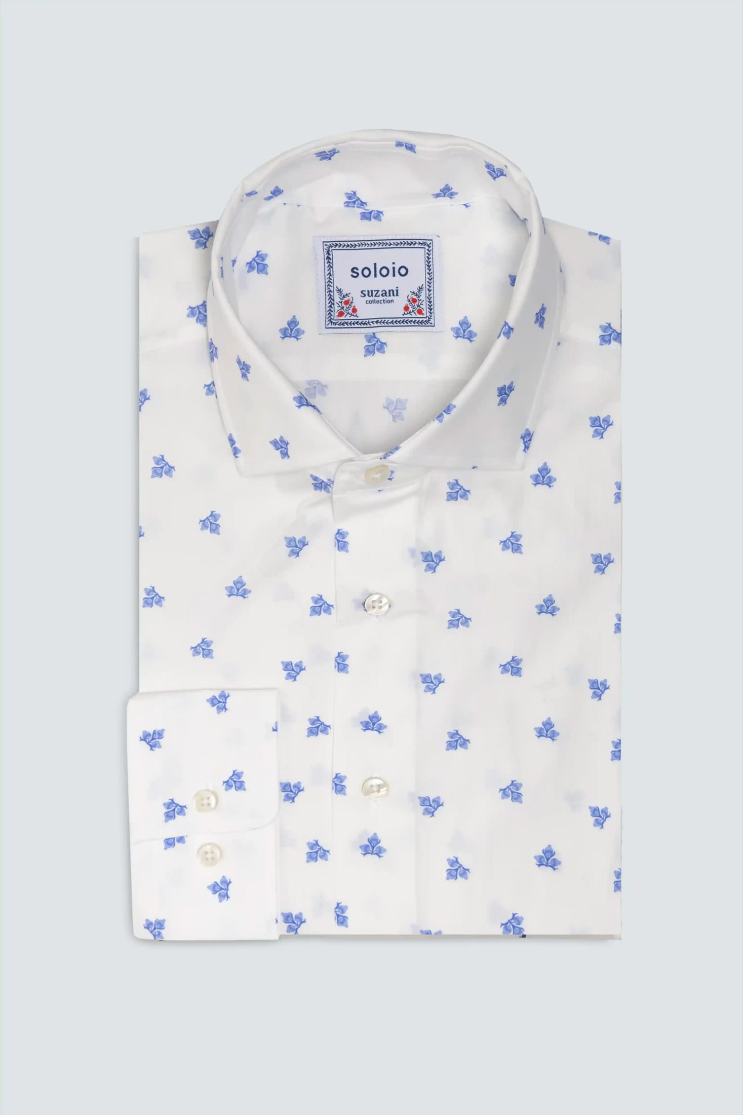 Men's cotton shirt white pomagranate - imagen 3