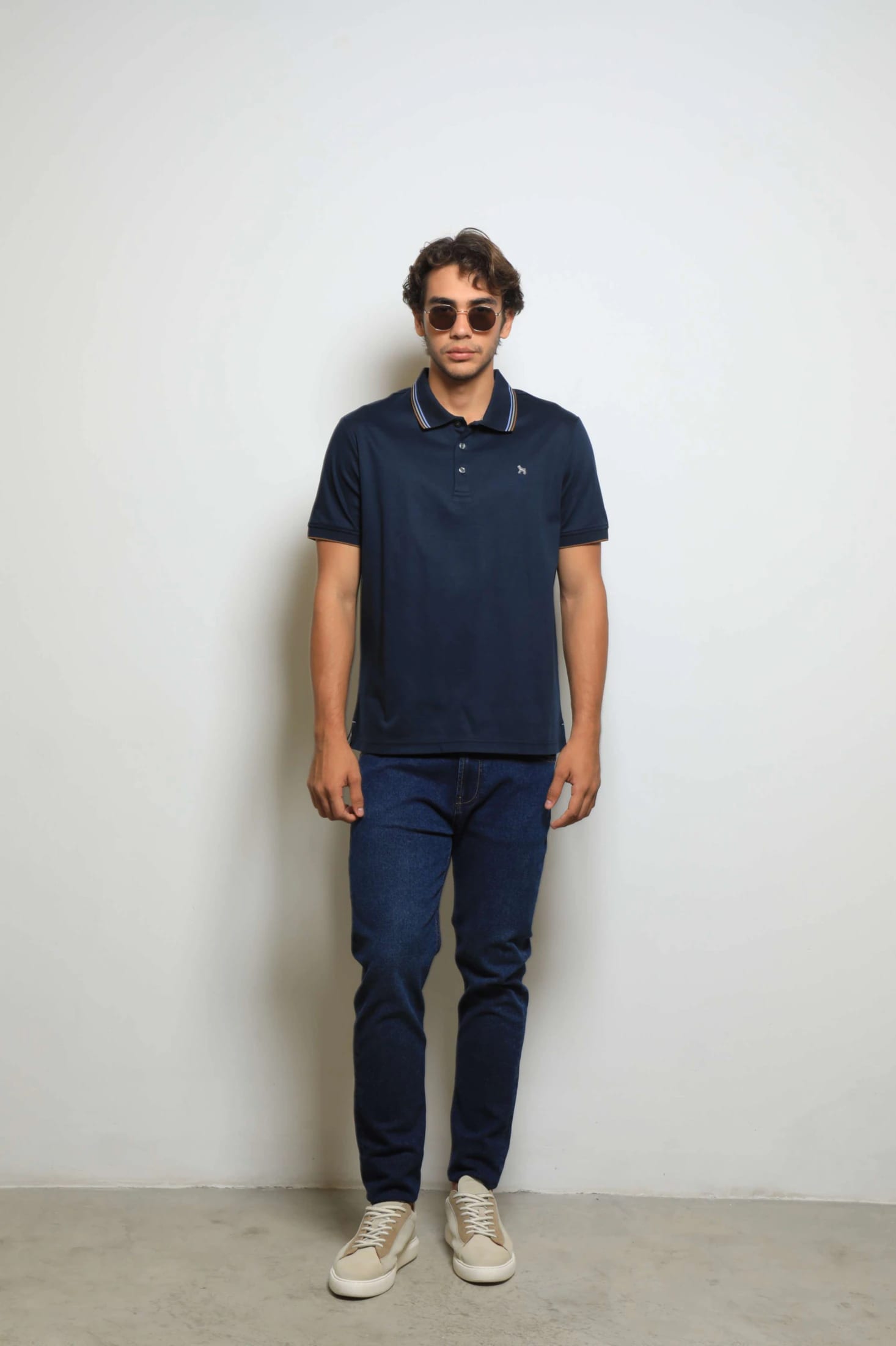 Polo Fashion Navy/Café (Mercerizada) - imagen 1