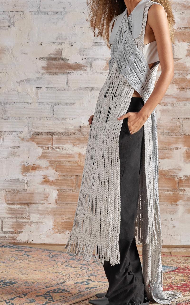 BARBALO WHITE BRAIDED LEATHER OVERLAY - imagen 2