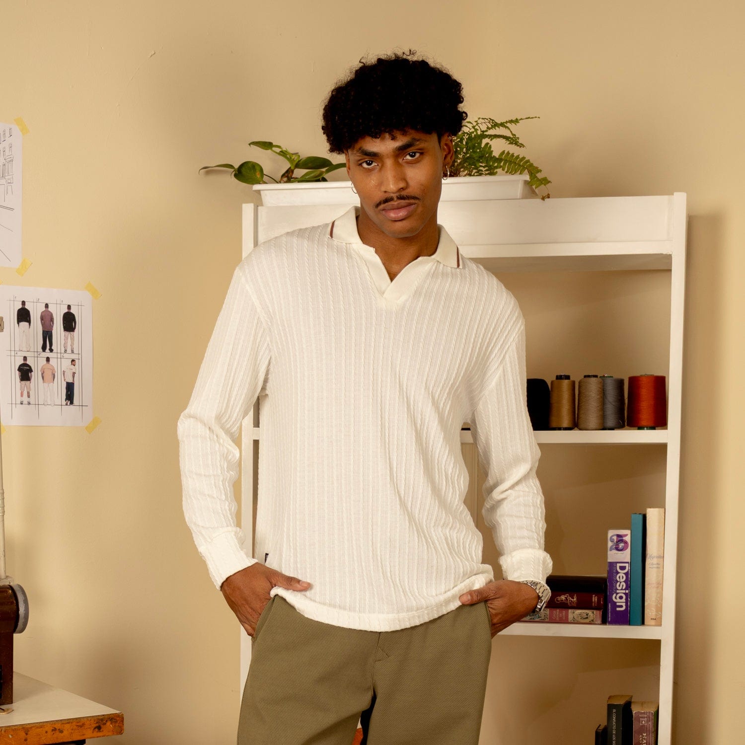 Polo Knit Sweater Beige - imagen 1