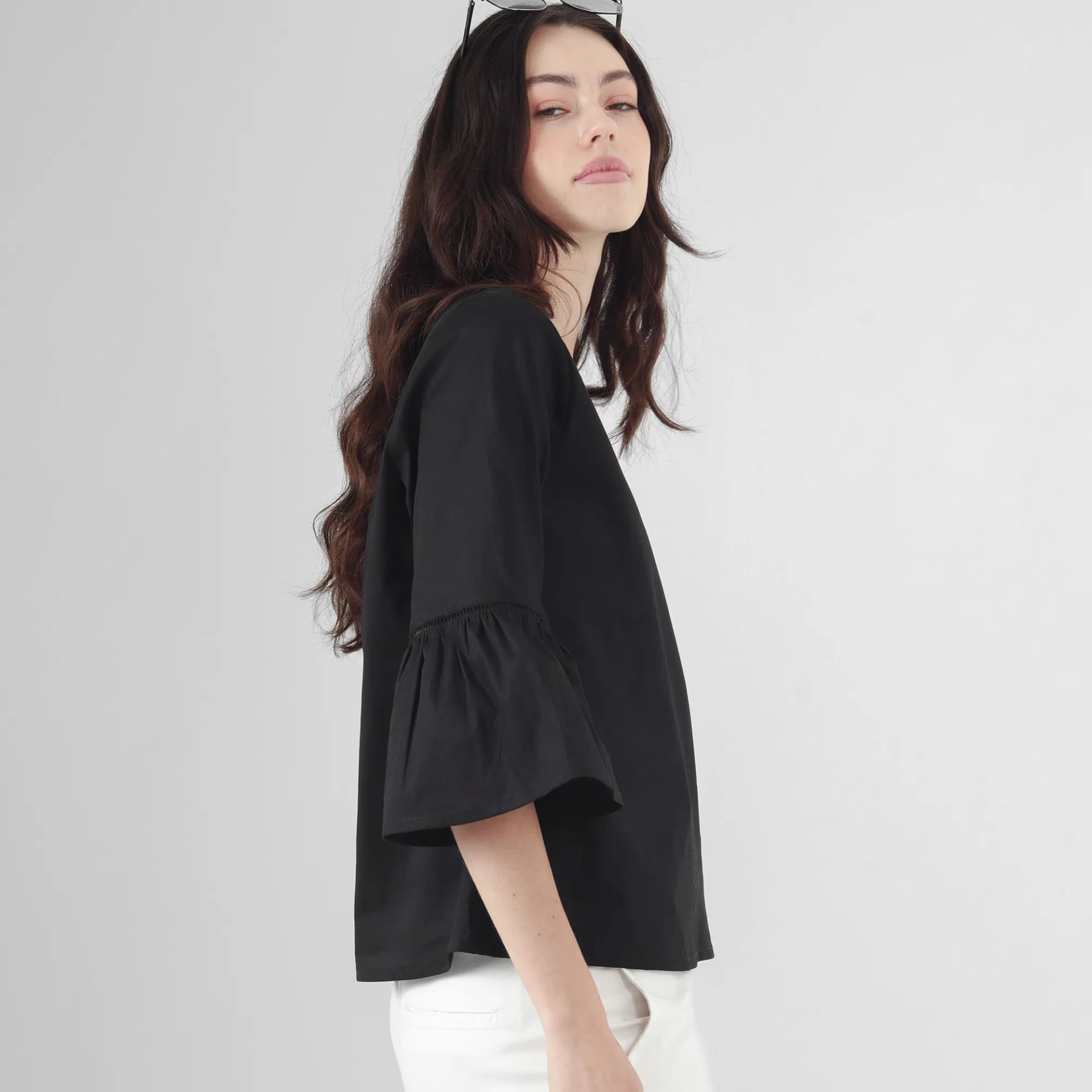 Blusa Cuello V Manga 3 Cuartos - imagen 7